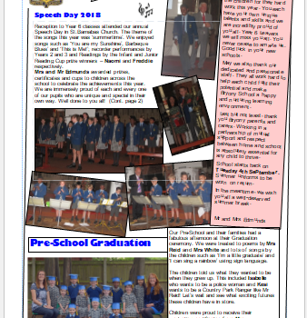 Newsletter w/e 13th July 2018 -Summer Term 