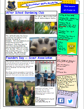 Weekly Newsletter w/e 1st March 2019