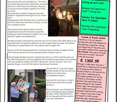 Weekly Newsletter w/e 12th July