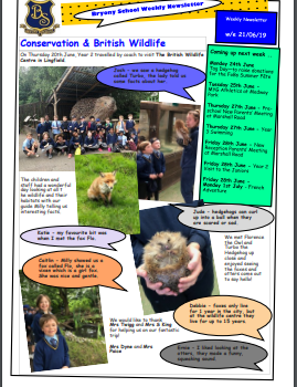 Weekly newsletter w/e 21st June