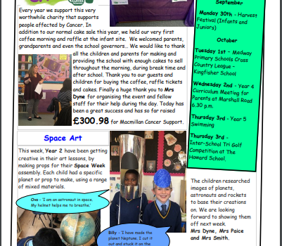 Weekly Newsletter w/e 27th September 2019