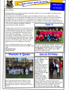 Weekly Newsletter w/e 20th March 2020