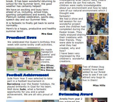 Newsletter w/e 22nd April 2022