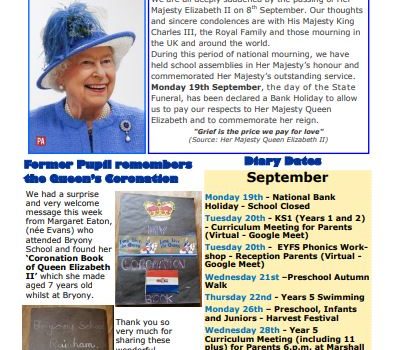 Newsletter w/e 16th September 2022